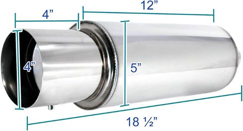 Spec-D Tuning Universal 4" Tip N1 Style كاتم صوت عادم من الفولاذ المقاوم للصدأ عالي التدفق in Kuwait