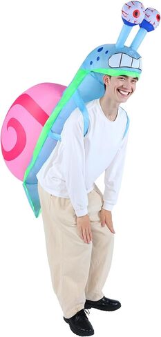 Inflatable Costume Adult Funny Snail Blow Up Costumes with Pocket Halloween Animal Outfit for Women Men Cute Party Cosplay Holiday Snail Shell Blowup Suit in Saudi Arabia