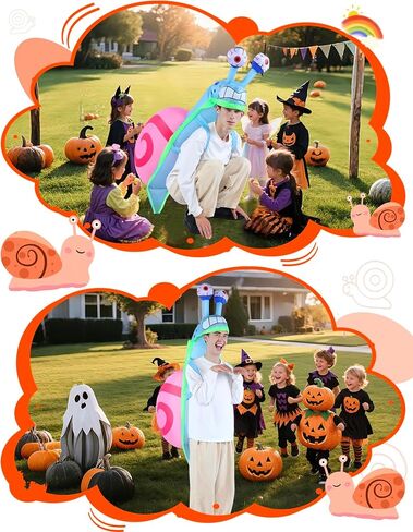 Inflatable Costume Adult Funny Snail Blow Up Costumes with Pocket Halloween Animal Outfit for Women Men Cute Party Cosplay Holiday Snail Shell Blowup Suit in Saudi Arabia