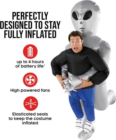 Morph Alien Costume, Silver Inflatable Alien Costume Adult, Halloween Costumes for Men, Halloween Costumes for Adults in Saudi Arabia