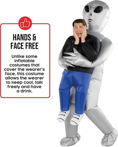 Morph Alien Costume, Silver Inflatable Alien Costume Adult, Halloween Costumes for Men, Halloween Costumes for Adults in Saudi Arabia
