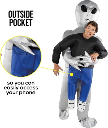 Morph Alien Costume, Silver Inflatable Alien Costume Adult, Halloween Costumes for Men, Halloween Costumes for Adults in Saudi Arabia