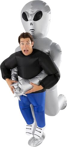 Morph Alien Costume, Silver Inflatable Alien Costume Adult, Halloween Costumes for Men, Halloween Costumes for Adults in Saudi Arabia