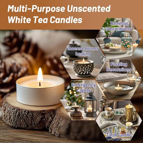 Tea Lights Candles Bulk - 25 Pcs Soy Tealight Candles with Cotton Wick Tea Candle Lights Mini Candle Set for Home,Wedding,Emergencies,Christmas,Halloween in Saudi Arabia