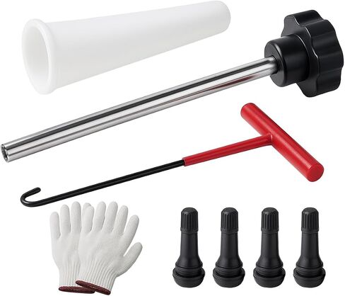 Car Tire Valve Quick Change Tool Kit, 7PCS Tyre Valve Stem Core Replacement Set Includes 4PCS TR413 Valve Stems, Replacing Leaky Valves Stem Installation Tool, Universal Fit in Saudi Arabia