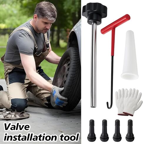 Car Tire Valve Quick Change Tool Kit, 7PCS Tyre Valve Stem Core Replacement Set Includes 4PCS TR413 Valve Stems, Replacing Leaky Valves Stem Installation Tool, Universal Fit in Saudi Arabia