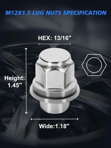 M12x1.5 Lug Nuts - 20pcs Wheel Lug Nuts Set Compatible with 95-22 Avalon, 97-24 Camry, 97-17 4Runner, 03-24 Corolla, 96-23 RAV4, 97-16 Tacoma, 13-22 RX350, Chrome Acorn Wheel Nuts in Saudi Arabia