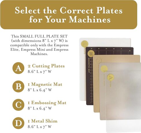 Anna Griffin Empress Full Plates Set -Embossing Plates for Crafting, Scrapbooking Supplies & Junk Journal Supplies - Includes Magnetic Mat, Embossing Mat & Metal Shim (Mini Full Plate) in Kuwait