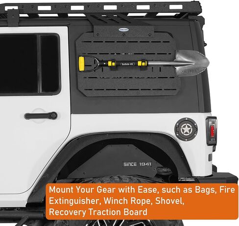 Hooke Road Wrangler JK/JL Rear Window Exterior Storage Molle Panel Kit Compatible with Roof Rack for 2007-2025 Jeep Wrangler JK JL 4-Door Hardtop - Pair in Saudi Arabia