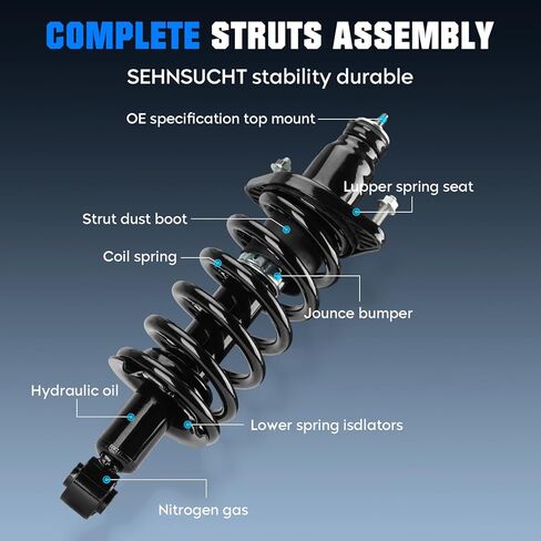 ممتص الصدمات الأمامي الكامل للملف الربيعي متوافق مع Honda CR-V 2007-2011، لـ CR-V EX، EX-L، LX، AWD 2012-2014، زوج من استبدال الصدمات الهيدروليكية لـ 1333365L 1333365R in Kuwait