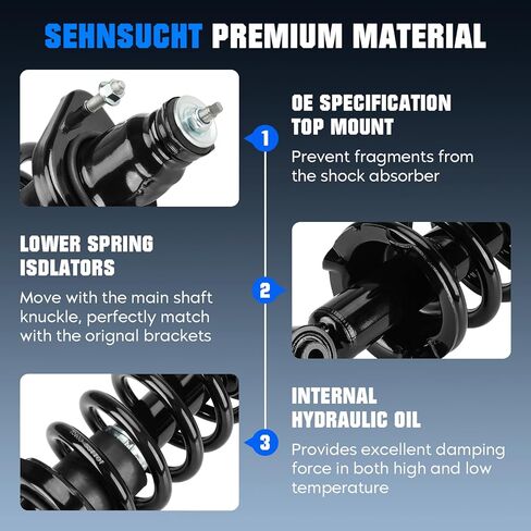 ممتص الصدمات الأمامي الكامل للملف الربيعي متوافق مع Honda CR-V 2007-2011، لـ CR-V EX، EX-L، LX، AWD 2012-2014، زوج من استبدال الصدمات الهيدروليكية لـ 1333365L 1333365R in Kuwait