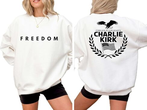 Charlie Kirk FREEDOM Sweatshirt, Charlie Kirk Sweatshirt, Charlie Kirk Hoodie, justice for Charlie Kirk shirt, Charlie Kirk quote shirt Freedom Multicolor in Kuwait