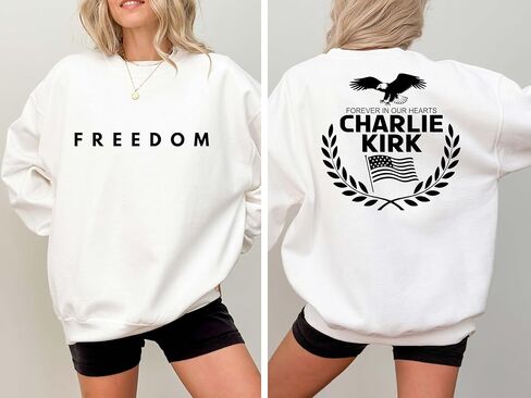 Charlie Kirk FREEDOM Sweatshirt, Charlie Kirk Sweatshirt, Charlie Kirk Hoodie, justice for Charlie Kirk shirt, Charlie Kirk quote shirt Freedom Multicolor in Kuwait