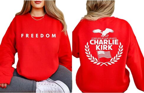 Charlie Kirk FREEDOM Sweatshirt, Charlie Kirk Sweatshirt, Charlie Kirk Hoodie, justice for Charlie Kirk shirt, Charlie Kirk quote shirt Freedom Multicolor in Kuwait
