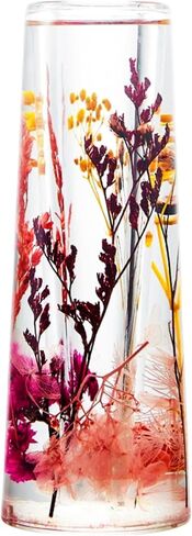 Locco Decor Acrylic Liquid 3D Floating Motion Cylinder Oval Flower Vase Boutique Floral Decoration Blue Gold Leaf in Saudi Arabia