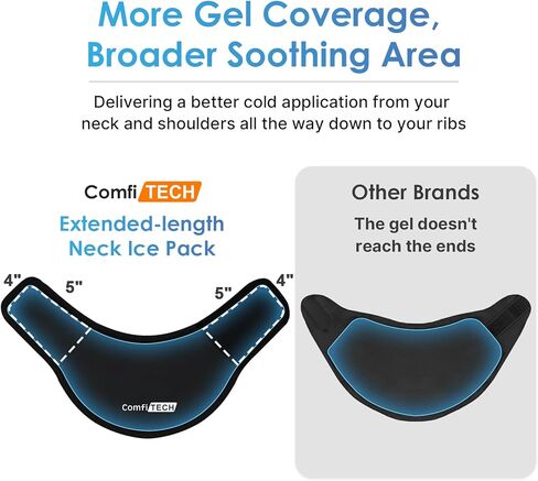 ComfiTECH Neck Ice Pack Wrap with Extended Gel Coverage for Cervical, Shoulder and Rib, Reusable Cold Application for Office Stiff Neck, Swelling, Medium in Kuwait