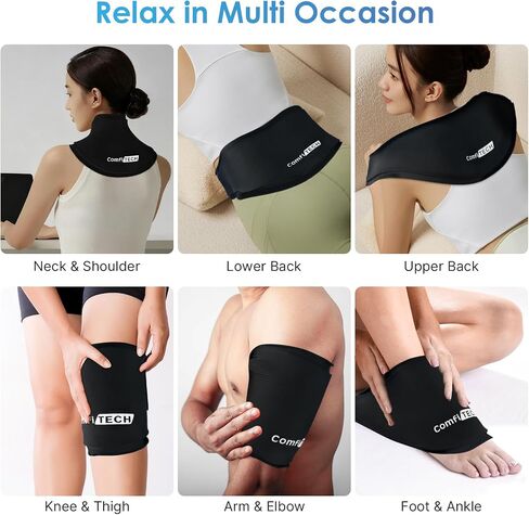ComfiTECH Neck Ice Pack Wrap with Extended Gel Coverage for Cervical, Shoulder and Rib, Reusable Cold Application for Office Stiff Neck, Swelling, Medium in Kuwait