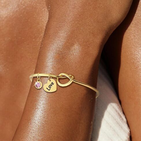 Birthstone Bracelet Love Knot Bracelet Mother Daughter Knot Bracelet Birthstone Bracelets for Women Birthday Gifts with a Lovely Card Valentines Bracelets Valentines Day Gifts for Her in Kuwait
