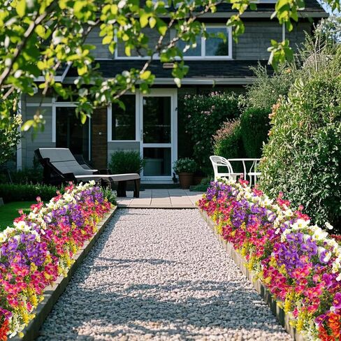 Grunyia 12 Bundles Artificial Flowers Outdoor Fake Fall Flowers for Outside Decoration UV Resistant Plastic Faux Plants for Garden Window Porch Balcony Fall Wedding Thanksgiving Decor in Kuwait