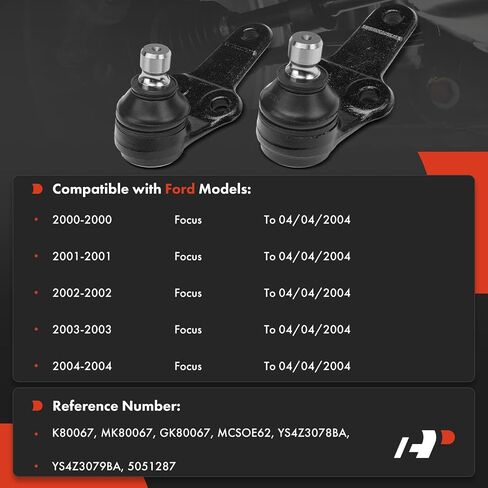 A-Premium 2 x Front Lower Ball Joints, Compatible with Ford Focus 2000 2001 2002 2003 2004 in Saudi Arabia