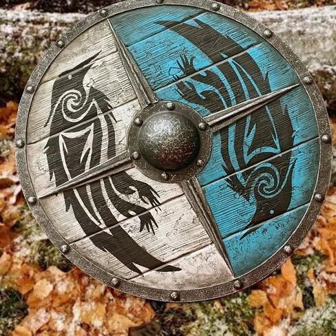 Troy Artefacts™ درع Eivor Valhalla Raven مصنوع يدويًا مقاس 22 بوصة - ديكور حائط نورس فايكنغ in Saudi Arabia