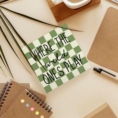 Where The Wild Ones Play Wood Box Sign Desk Decor, Nursery Kids Room Wooden Block Sign Decorations for Playroom Toddler Boys Girls Room Wall Tabletop Shelf Decor Baby Shower Gifts for Newborn in Kuwait