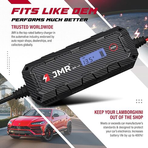 JMR Battery Charger for Lamborghini Aventador Huracan Urus Gallardo Murcielago Trickle Charger Conditioner Maintainer (12V Cig Port, Add Lithium Mode) in Saudi Arabia