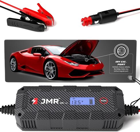 JMR Battery Charger for Lamborghini Aventador Huracan Urus Gallardo Murcielago Trickle Charger Conditioner Maintainer (12V Cig Port, Add Lithium Mode) in Saudi Arabia