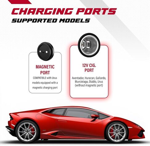 JMR Battery Charger for Lamborghini Aventador Huracan Urus Gallardo Murcielago Trickle Charger Conditioner Maintainer (12V Cig Port, Add Lithium Mode) in Saudi Arabia