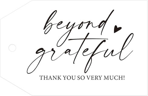 G2Plus شكرًا لك على علامات الهدايا ، إلى ما وراء العلامات الممتنة ، 50pcs ، شكرًا جزيلاً لك ، رقائق الذهب ، شكرًا لك على سلسلة لحفل الزفاف ، استحمام الطفل ، عيد ميلاد ، حفلات عطلة الخريف (3''x2 '') in Kuwait