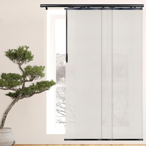Meshed Tope 3-Panel Single Rail Black Panel Track Extendable 36"-66" W x 116" H, Panel Width 23.5" in Saudi Arabia