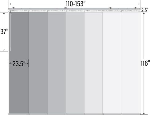 Dusky Filigiree 7-Panel Single Rail Panel Track Extendable 110"-153" W x 116" H, Panel Width 23.5" in Saudi Arabia
