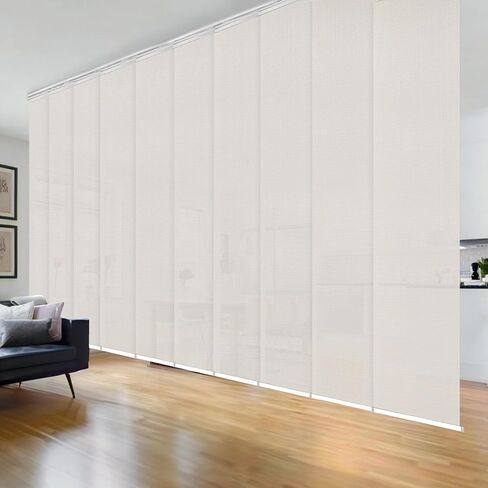 Meshed Tope 10-Panel Double Rail White Panel Track Extendable 120"-218" W x 116" H, Panel Width 23.5" in Saudi Arabia