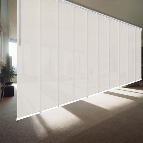 Meshed Tope 10-Panel Double Rail White Panel Track Extendable 120"-218" W x 116" H, Panel Width 23.5" in Saudi Arabia