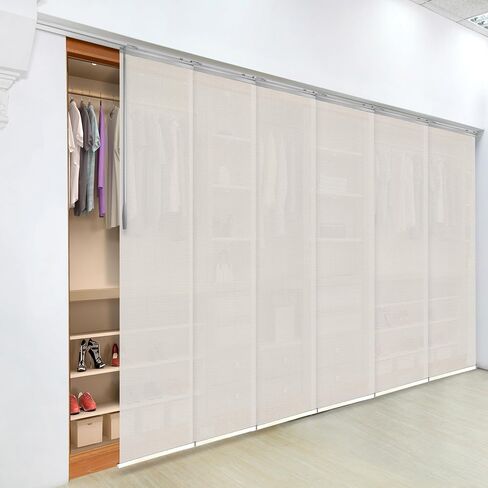 Meshed Tope 6-Panel Single Rail Panel Track Extendable 70"-130" W x 116" H, Panel Width 23.5" in Saudi Arabia