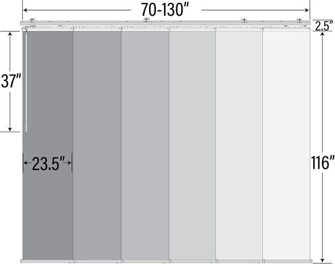 Meshed Tope 6-Panel Single Rail Panel Track Extendable 70"-130" W x 116" H, Panel Width 23.5" in Saudi Arabia