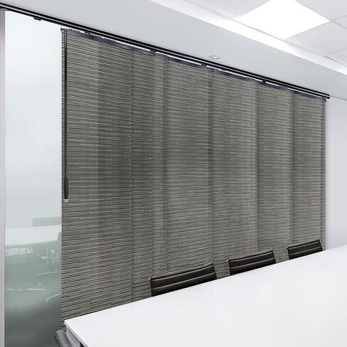 Dusky Filigiree 7-Panel Single Rail Black Panel Track Extendable 110"-153" W x 116" H, Panel Width 23.5" in Saudi Arabia