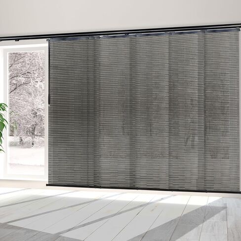 Dusky Filigiree 7-Panel Single Rail Black Panel Track Extendable 110"-153" W x 116" H, Panel Width 23.5" in Saudi Arabia