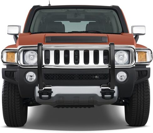 فرشاة المصد الأمامي طراز OE باللون الأسود من Auto Dynasty، واقي شبكة شريط الثور متوافق مع Hummer H3 / H3T 06-10 in Kuwait