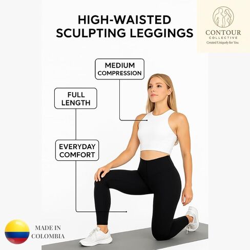 بنطال ضيق للسيدات من CC Leggins عالي الخصر - سروال يوجا للتحكم في رفع المؤخرة - سروال يوجا للتمرين بدون خياطة in Saudi Arabia