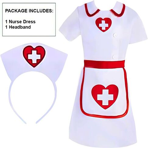 Amscan Sweetheart Nurse Costume For Girls - Small (4-6) - Cute & Comfy Designs Outfit, Perfect For Halloween Parties, School Events & More - 1 Set in Saudi Arabia
