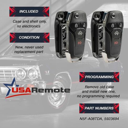 Replacement for 2015-2022 Ford F150 Bronco Ranger Raptor 4-Button Remote Start Key Fob Shell Case N5F-A08TDA 164-R8134 in Saudi Arabia