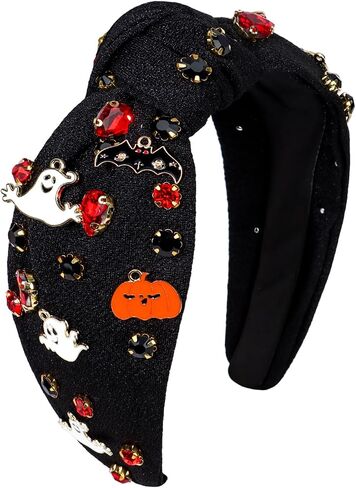 Halloween Headbands for Women Costumes Rhinestone Knotted Headband Halloween Party Favors in Saudi Arabia