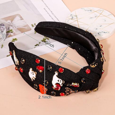 Halloween Headbands for Women Costumes Rhinestone Knotted Headband Halloween Party Favors in Saudi Arabia