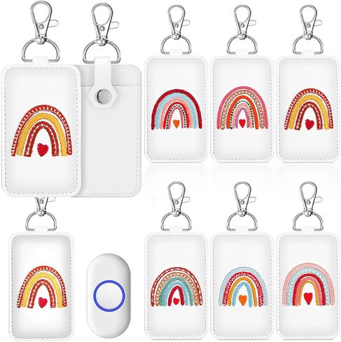 6 Pcs Classroom Doorbell Holder Doorbell Holder for Teachers Lanyard Back to School Rainbow Leather Class Bell Keychain Case Gift for Classroom Teacher Must Haves in Saudi Arabia
