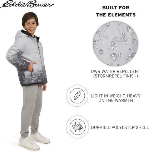 Eddie Bauer Boys' Deer Harbor Reversible Faux Fur Lined Insulated Puffer Jacket in Saudi Arabia