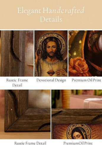 Generic Our Lady of Guadalupe, Saint Judas, Divine Mercy Oil Painting, Rustic Frame, 13x18 Inches, Religious Art, Home Decor, Wall Decor, Church Events, Gifts in Saudi Arabia