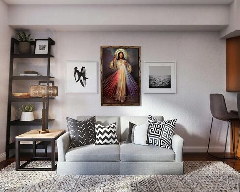 Mrcjsales-The Lord Of Divine Mercy in rustic frame, Oil painting, 24''x36'', 13''x18'', 10''x12'' inches, religious art image, Senor de la Divina Misericordia imagen, Cuadro rustico , Home decor, wall decor, church events, gifts (Lagre - 36"x24" inches) in Saudi Arabia
