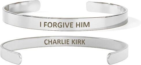 سوار الكفة I Forgive Him، تشارلي كيرك محفور بشكل شخصي قابل للتعديل مطلي بالذهب من الفولاذ المقاوم للصدأ هدايا مجوهرات للنساء والرجال in Saudi Arabia