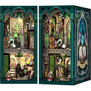 Cutefun DIY Book Nook Kit Birthday Gift for Adults, Teens, Family, DIY Miniature House Booknook Kit Bookshelf Decor 3D Wooden Puzzles for Adults, Tiny Home Model with LED Light (Eternal Bookstore) in Kuwait